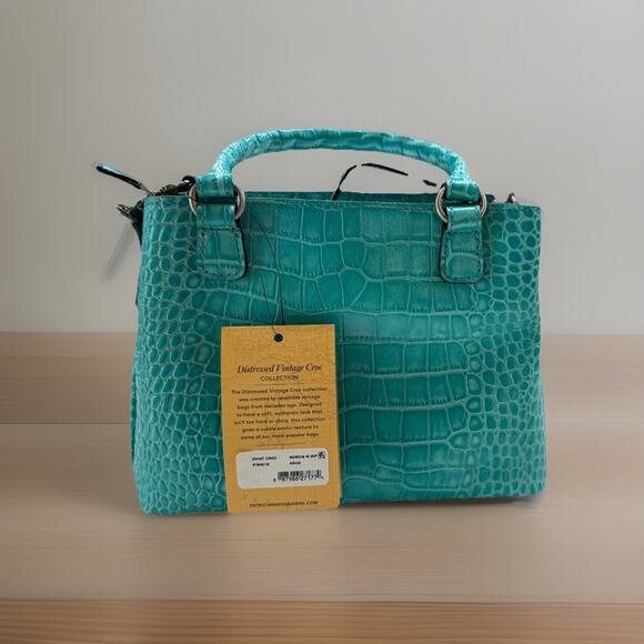 Patricia Nash Handbags - Patricia Nash Aqua Croc Embossed Leather Handbag NWT 10th Anniversary Edition